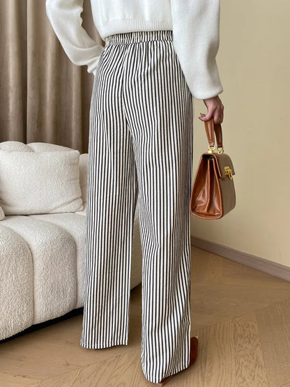 Striped Drawstring Wide-Leg Pants | Willow