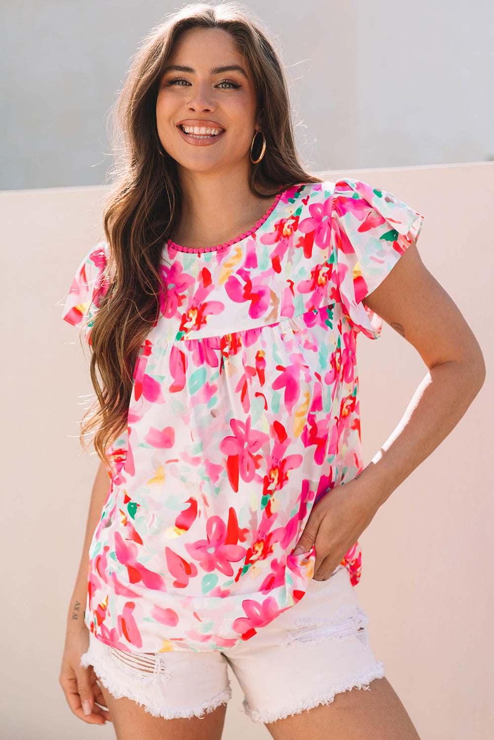 Variant image for Women Blouse Floral Print Polyester | Bella-1