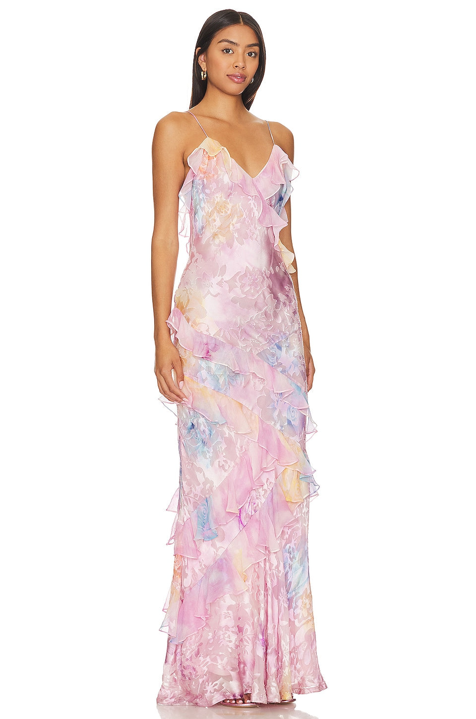 Floral Ruffle Maxi Dress | Sarah