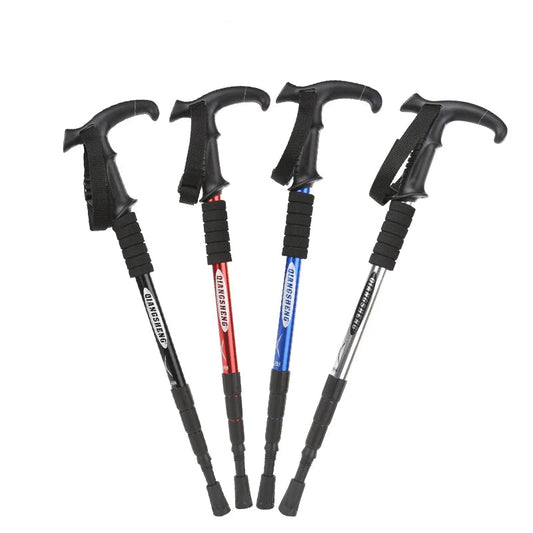Lightweight Collapsible Hiking Poles – 4-Section Telescopic Walking Sticks for Camping and Climbing, Adjustable 24-54 Inches 0