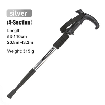 Lightweight Collapsible Hiking Poles – 4-Section Telescopic Walking Sticks for Camping and Climbing, Adjustable 24-54 Inches 9