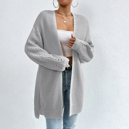 Women Long Open-Front Knit Cardigan | Elka