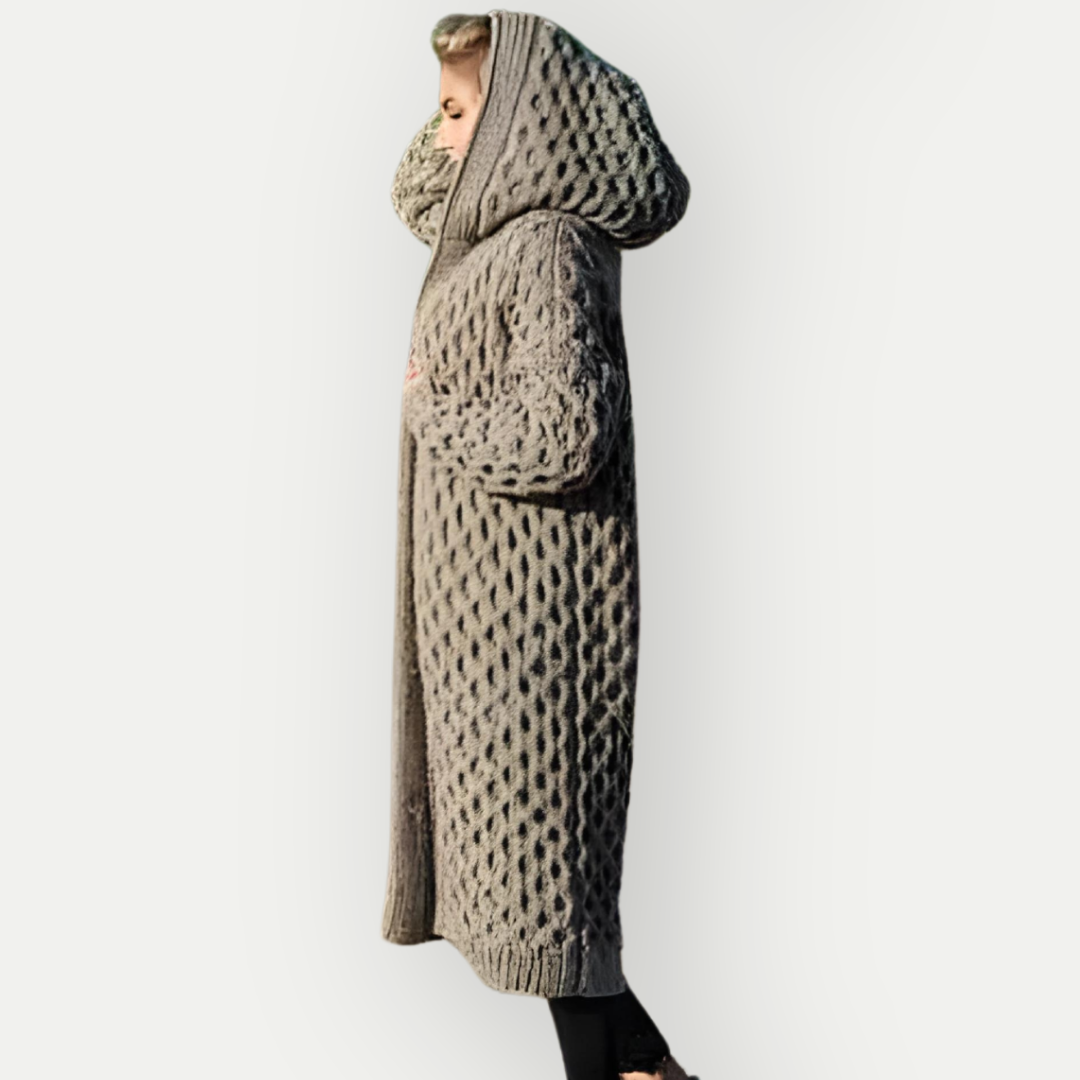 Women Hooded Long Knit Cardigan | Ashira