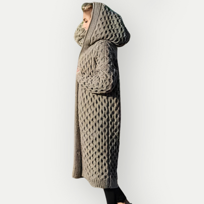 Women Hooded Long Knit Cardigan | Ashira