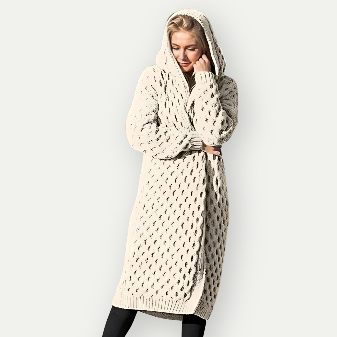 Women Hooded Long Knit Cardigan | Ashira