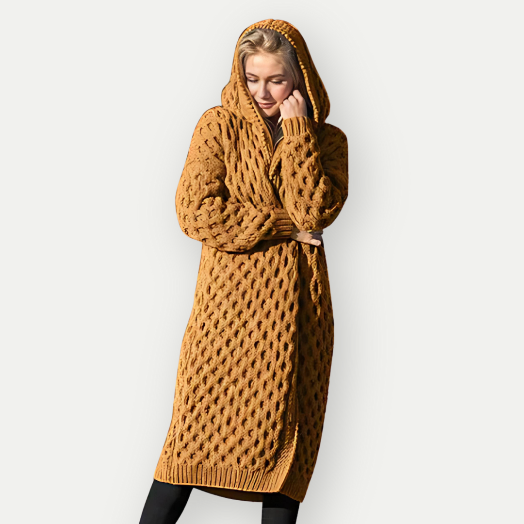 Women Hooded Long Knit Cardigan | Ashira