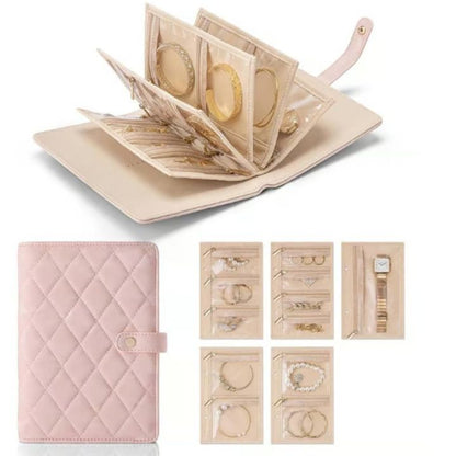 Luxurious Leather Travel Jewelry Case with Customizable Storage and Clear Pockets – Stylish Jewelry Organizer for Home 0