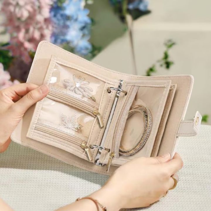 Luxurious Leather Travel Jewelry Case with Customizable Storage and Clear Pockets – Stylish Jewelry Organizer for Home 2