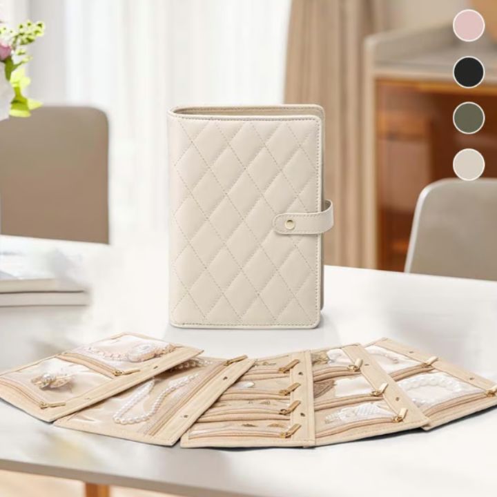 Luxurious Leather Travel Jewelry Case with Customizable Storage and Clear Pockets – Stylish Jewelry Organizer for Home 3