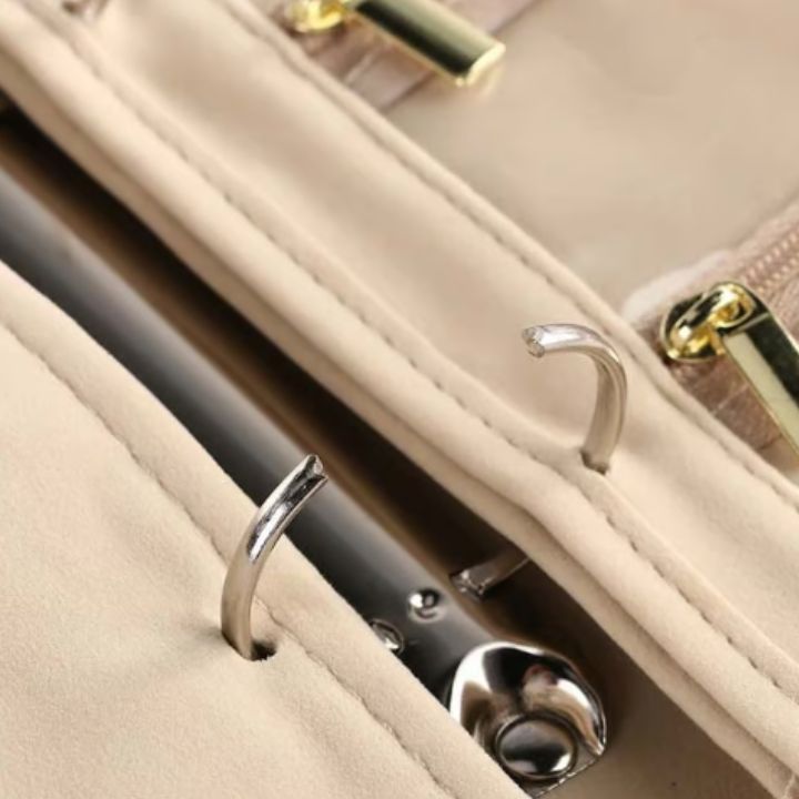 Luxurious Leather Travel Jewelry Case with Customizable Storage and Clear Pockets – Stylish Jewelry Organizer for Home 5