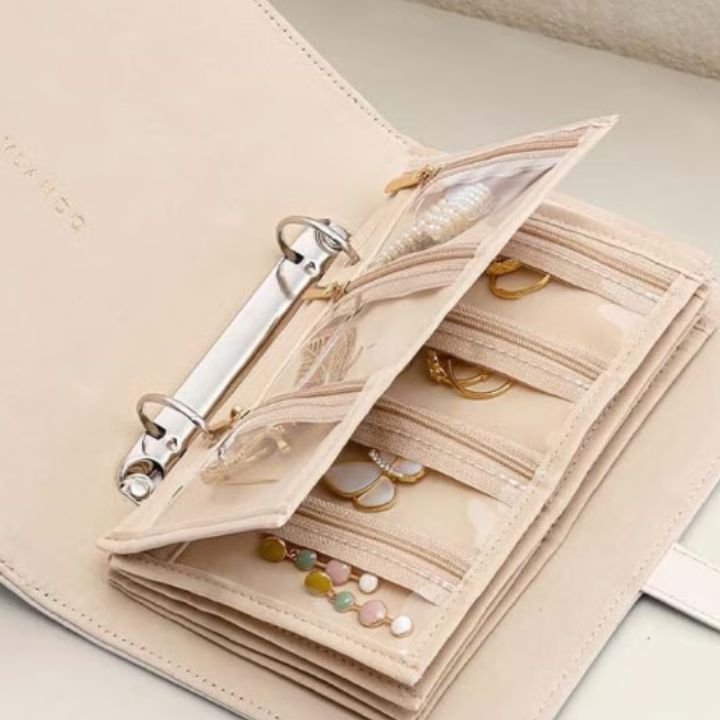 Luxurious Leather Travel Jewelry Case with Customizable Storage and Clear Pockets – Stylish Jewelry Organizer for Home 7