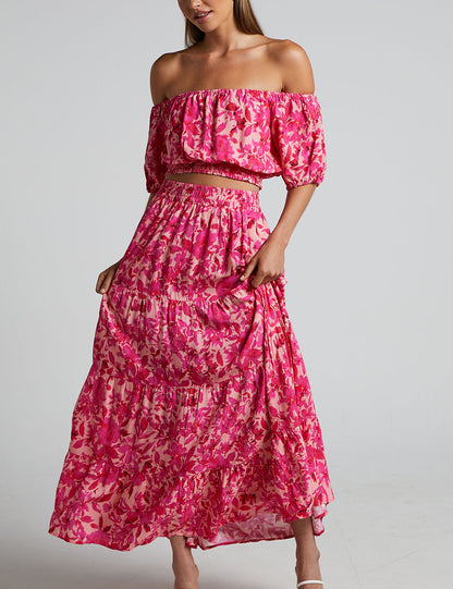 Women Crop Top Pink Cotton | Rizza-4