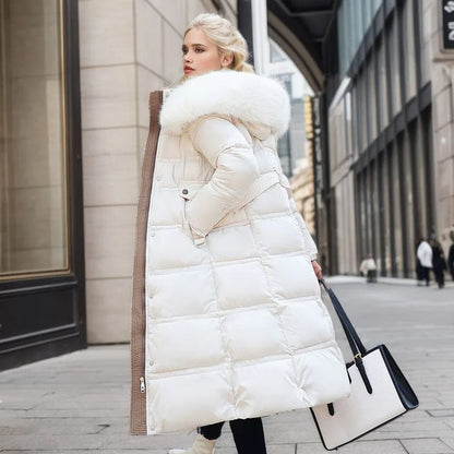 Luxury Fur-Collar Long Puffer Coat | Kamilah