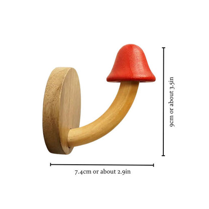Wooden Wall Hook Mushroom Red Brown | Nature Charm 5