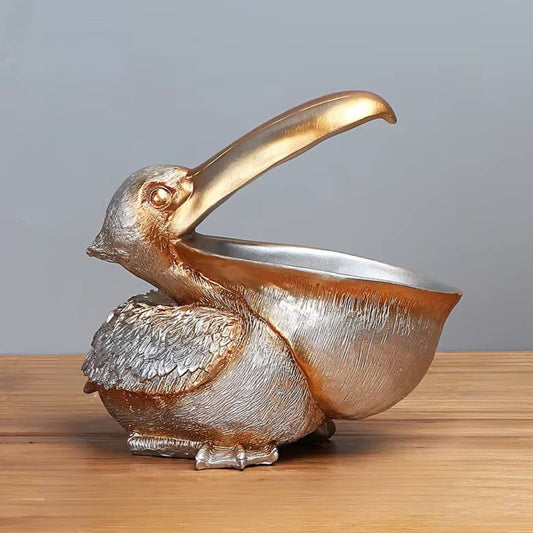 Home Organizer Gold Resin Pelican | Serenity 1