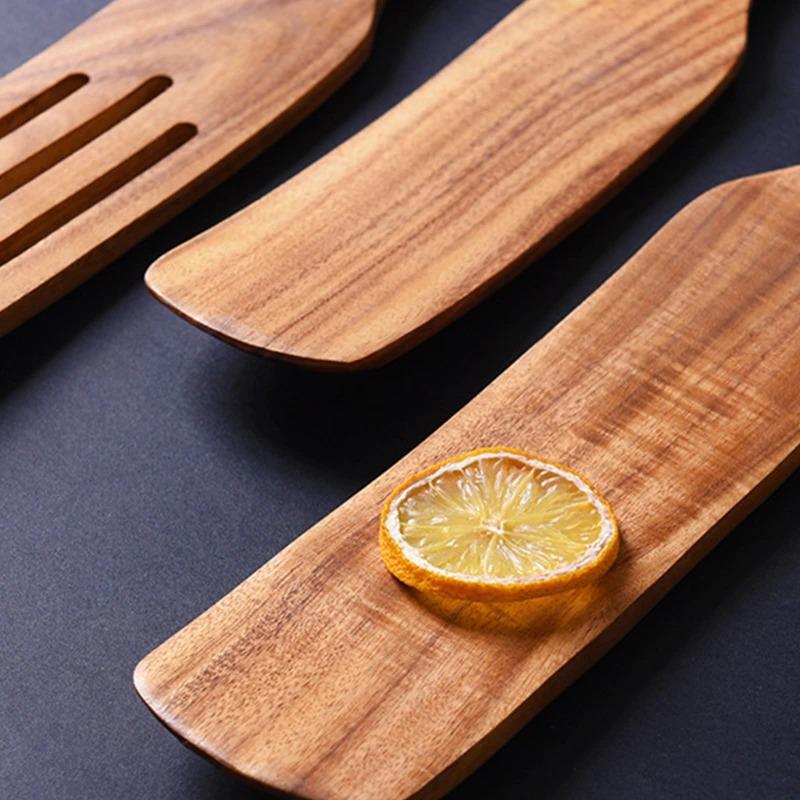 Natural Wood Cooking Utensil Set – Non-Scratch & Heat-Resistant