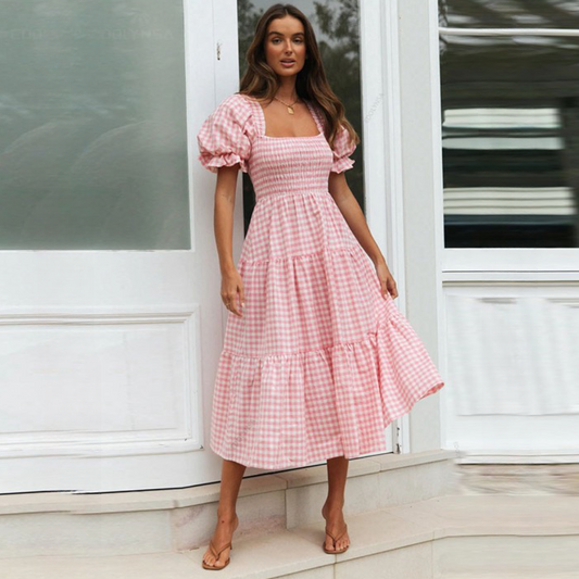 Women Gingham Midi Dress | Marian