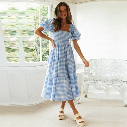 Gingham Midi Dress | Marian