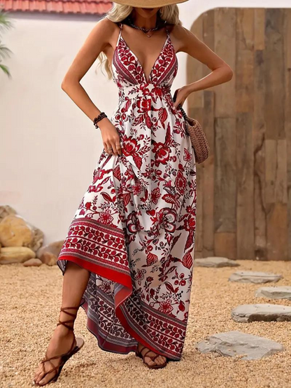 V-Neck Boho Maxi Dress | Raelene