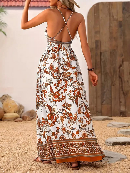 V-Neck Boho Maxi Dress | Raelene