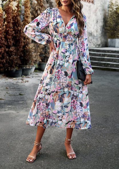 Floral Maxi Dress with Long Sleeves | Kyla