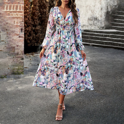 Floral Maxi Dress with Long Sleeves | Kyla