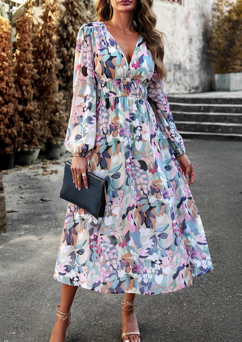 Floral Maxi Dress with Long Sleeves | Kyla