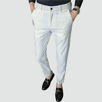 Variant image for Men's Trousers Slim Fit Vertical Stripe Polyester | James-1