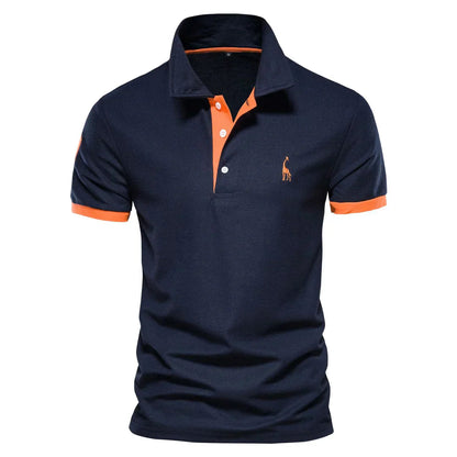 Men's Short Sleeve Polo Shirt – Comfortable Cotton Blend with Embroidery and Anti-Pilling Fabric, Regular Fit 0