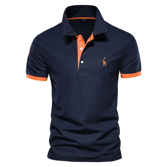 Men's Short Sleeve Polo Shirt – Comfortable Cotton Blend with Embroidery and Anti-Pilling Fabric, Regular Fit 0