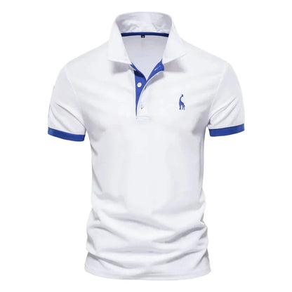 Men's Short Sleeve Polo Shirt – Comfortable Cotton Blend with Embroidery and Anti-Pilling Fabric, Regular Fit 3