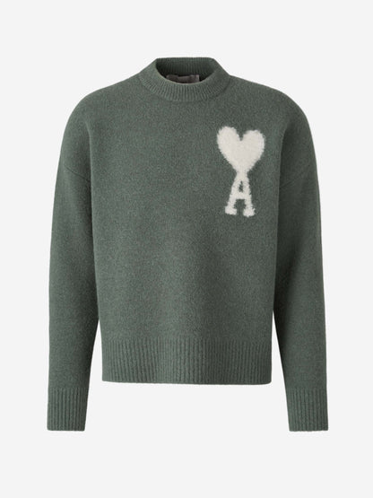 Men's Sweater with Heart Logo – Soft Relaxed Fit Pullover in Multiple Colors, Casual Style for Everyday Wear 12
