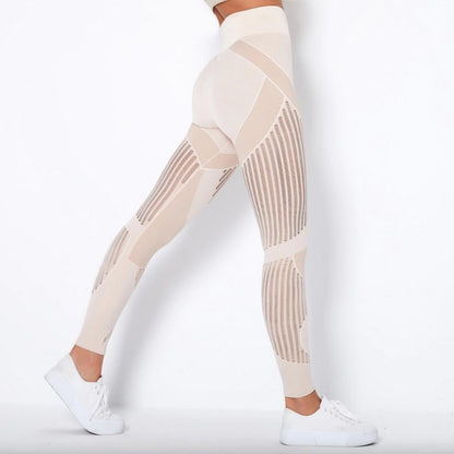 Variant image for Women Gym Leggings Black Mesh Seamless | Bella-25