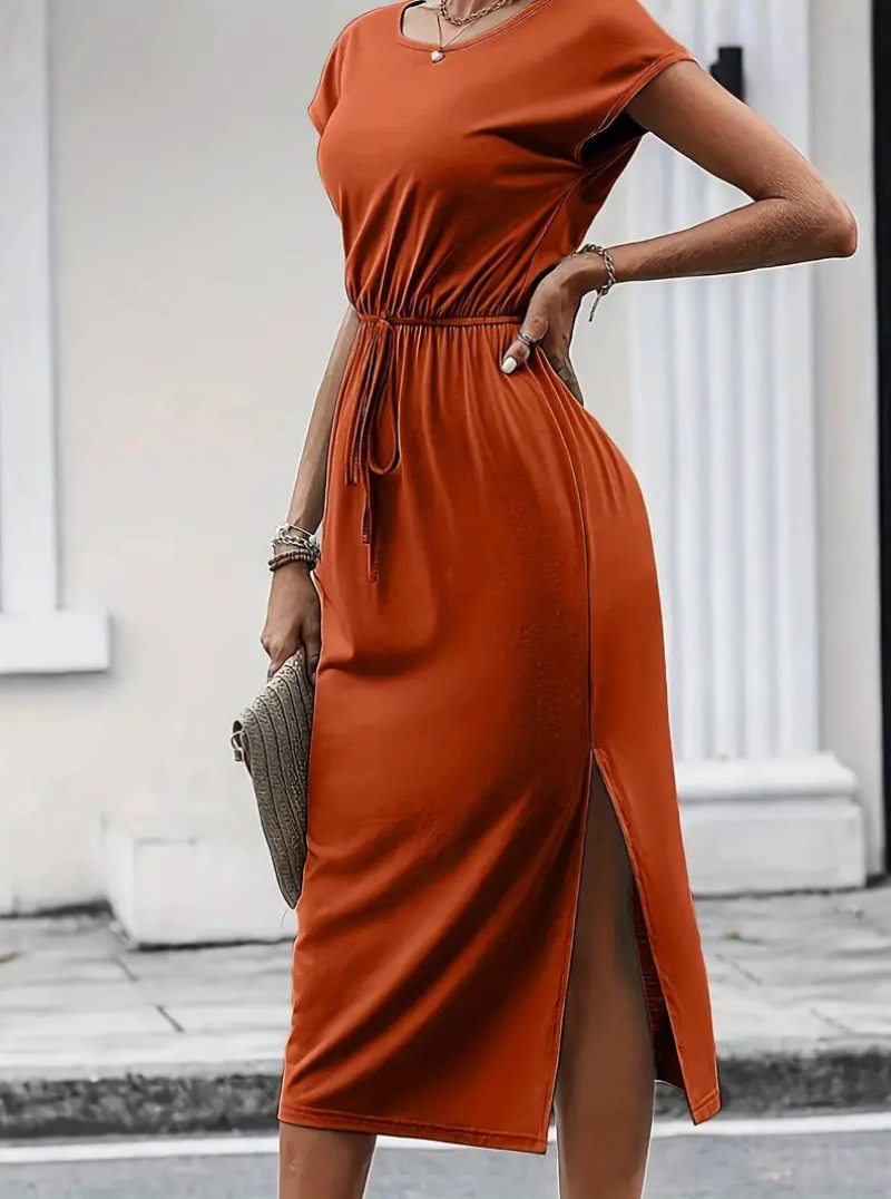 Drawstring Waist Midi Dress | Sophia