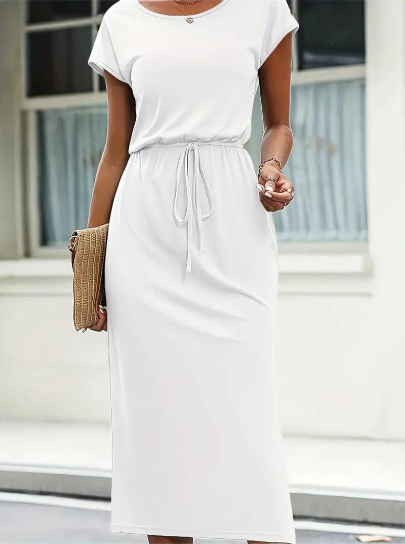 Drawstring Waist Midi Dress | Sophia