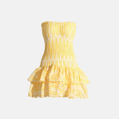 Smocked Strapless Mini Dress | Lark