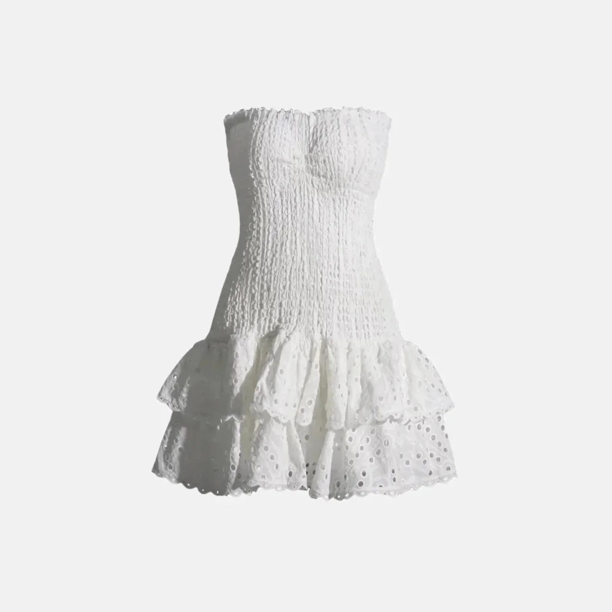 Smocked Strapless Mini Dress | Lark