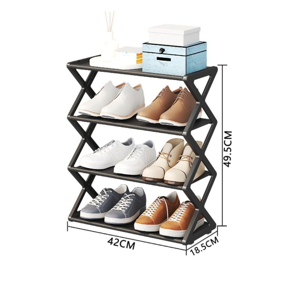 Minimalist 4-Tier Shoe Rack – Durable Steel Shoe Storage for Entryway, Closet, or Bedroom, Tool-Free Assembly 2