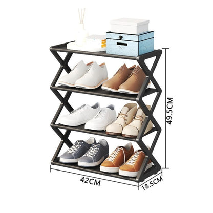 Minimalist 4-Tier Shoe Rack – Durable Steel Shoe Storage for Entryway, Closet, or Bedroom, Tool-Free Assembly 2