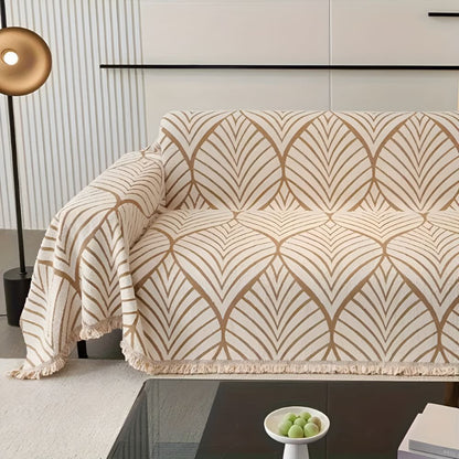 Sofa Cover Green Microfibre | Modern Leaf Design 3