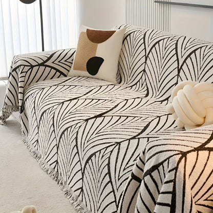 Sofa Cover Green Microfibre | Modern Leaf Design 5