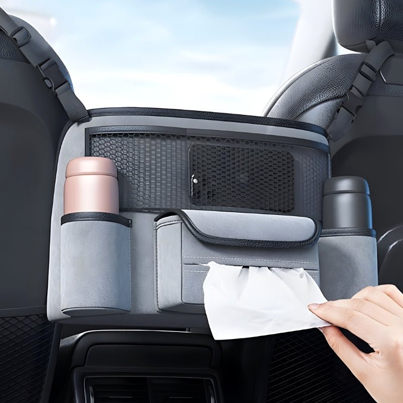 Multi-Pocket Back Seat Organizer for Cars - Easy Installation and Access with Durable Polyester Compartments 2