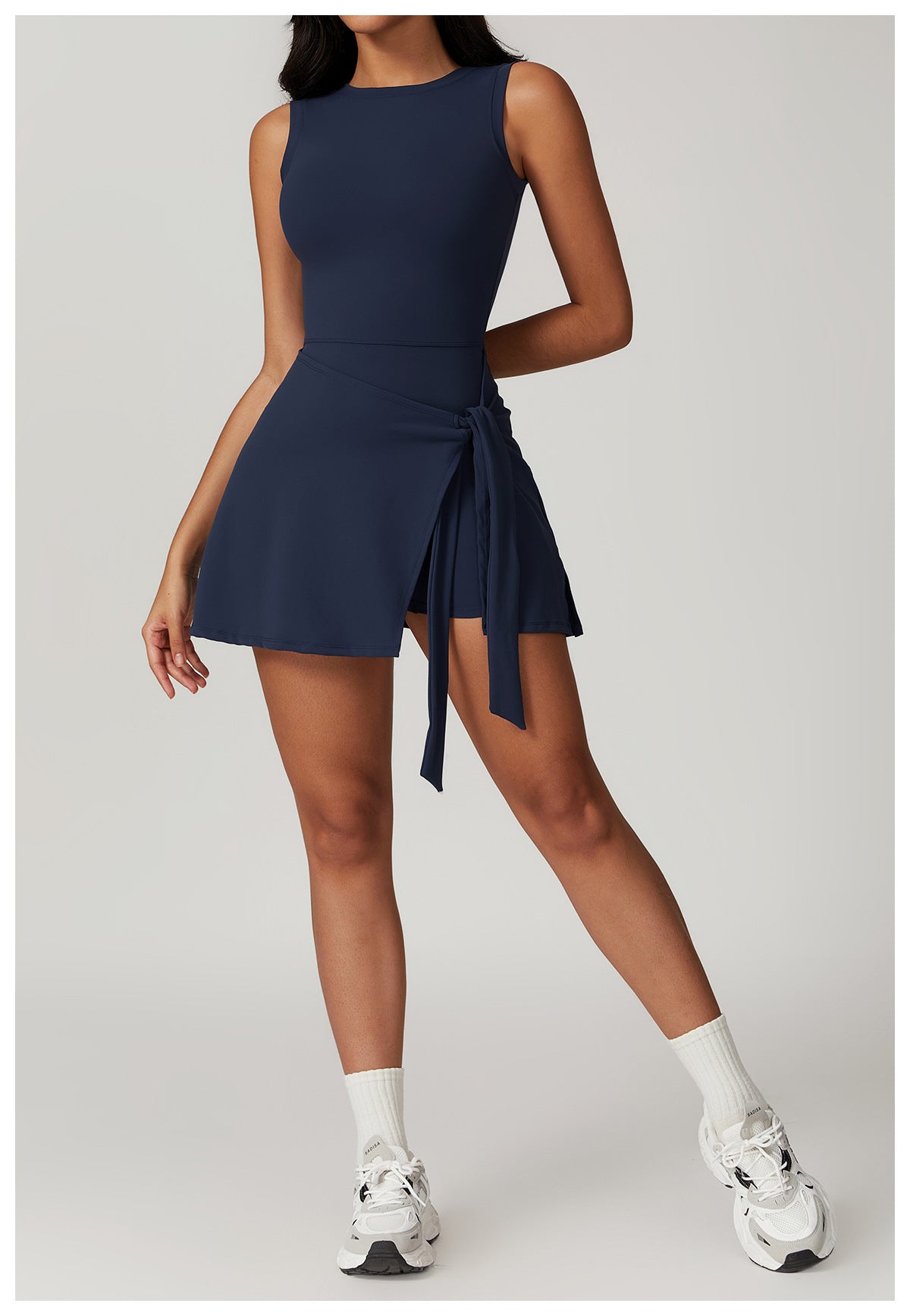 Variant image for Women Mini Dress Blue Cotton | Ester-5