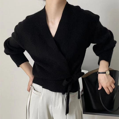 Women Wrap Tie Knit Cardigan | Leighanne