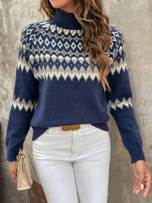 Women Nordic Knit Turtleneck Sweater | Giyann