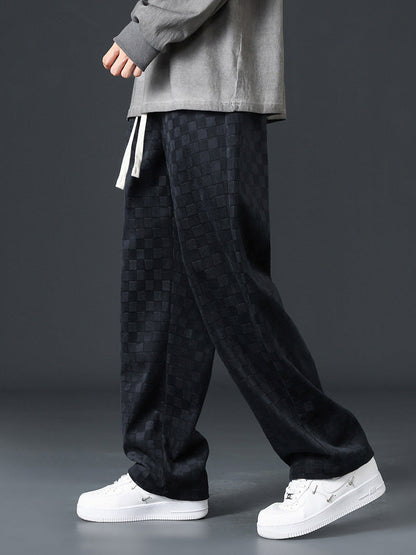 Men's Checkerboard Wide-Leg Pants | Alford
