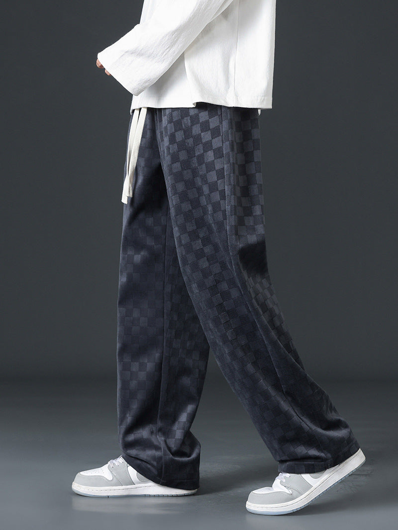 Men's Checkerboard Wide-Leg Pants | Alford