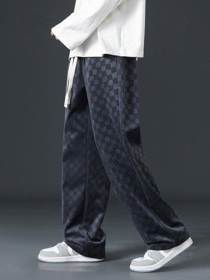 Men's Checkerboard Wide-Leg Pants | Alford