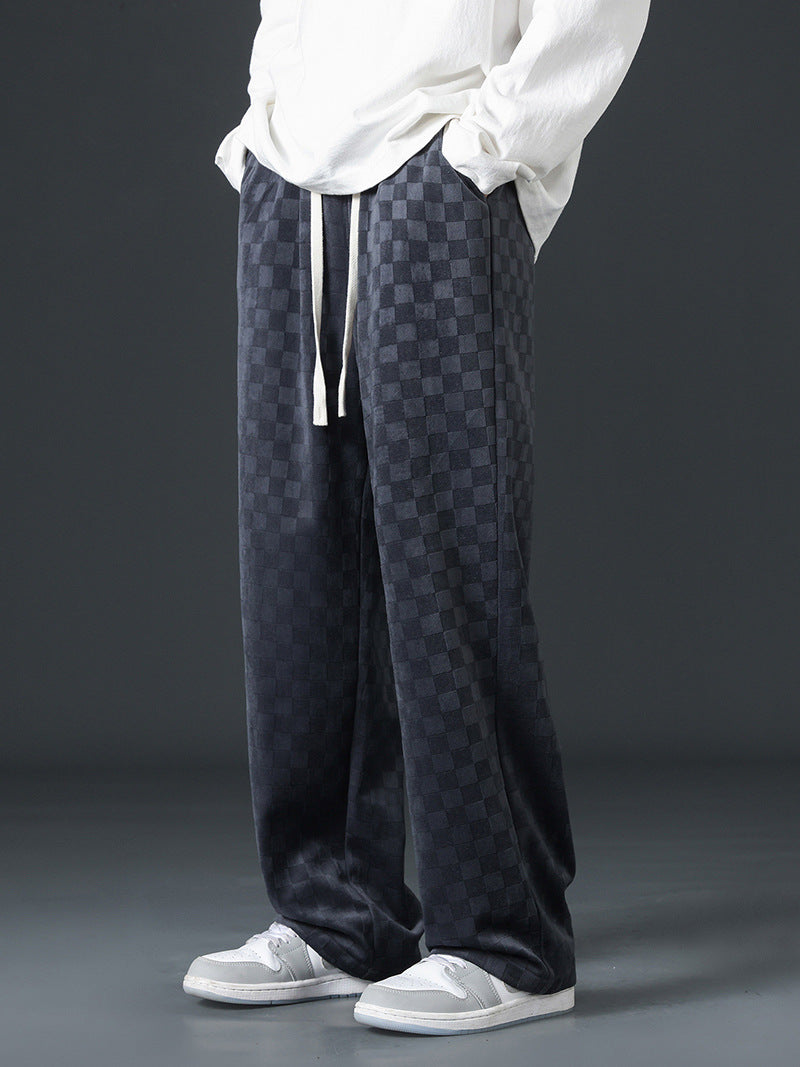 Men's Checkerboard Wide-Leg Pants | Alford