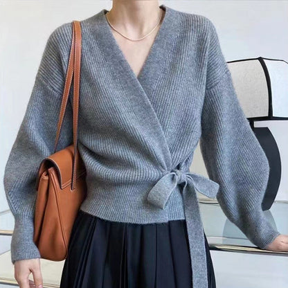 Women Wrap Tie Knit Cardigan | Leighanne
